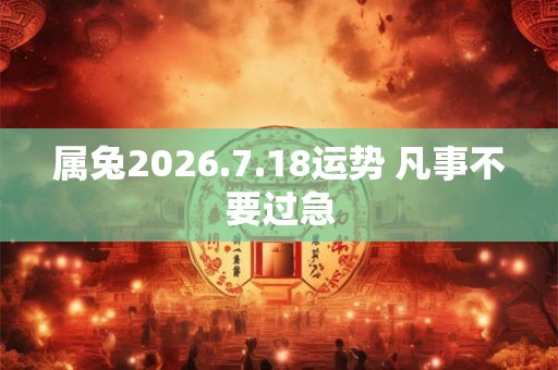 属兔2026.7.18运势 凡事不要过急 属兔2026.7.18运势 凡事不要过急