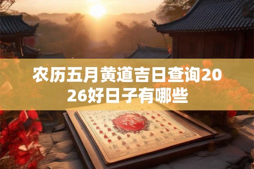 农历五月黄道吉日查询2026好日子有哪些 农历五月黄道吉日查询2026好日子有哪些