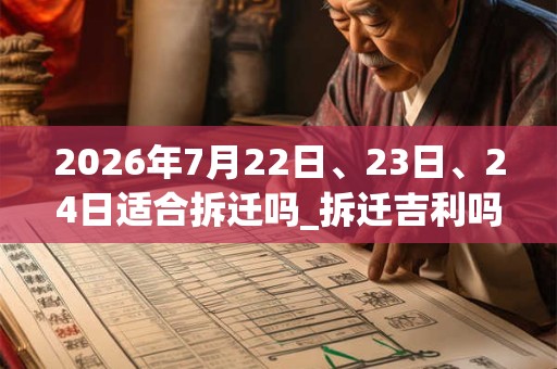 2026年7月22日、23日、24日适合拆迁吗_拆迁吉利吗 2026年7月22日、23日、24日适合拆迁吗_拆迁吉利吗