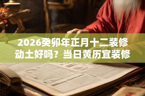 2026癸卯年正月十二装修动土好吗?当日黄历宜装修吗 2026癸卯年正月十二装修动土好吗?当日黄历宜装修吗