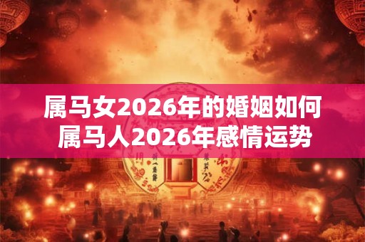 属马女2026年的婚姻如何 属马人2026年感情运势 属马女2026年的婚姻如何 属马人2026年感情运势