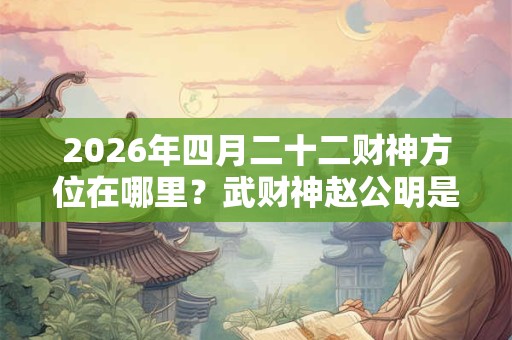 2026年四月二十二财神方位在哪里?武财神赵公明是谁? 2026年四月二十二财神方位在哪里?武财神赵公明是谁?