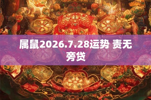 属鼠2026.7.28运势 责无旁贷 属鼠2026.7.28运势 责无旁贷