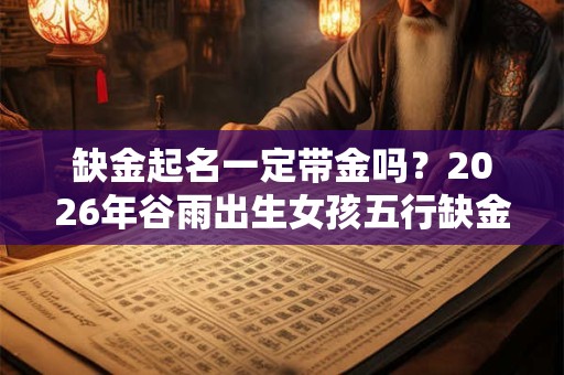 缺金起名一定带金吗？2026年谷雨出生女孩五行缺金起名