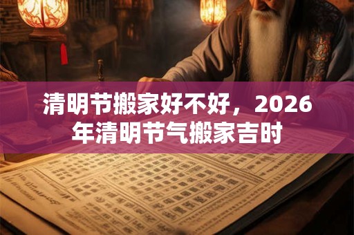 清明节搬家好不好，2026年清明节气搬家吉时