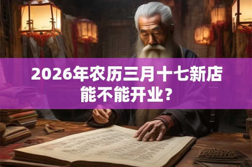 2026年农历三月十七新店能不能开业？