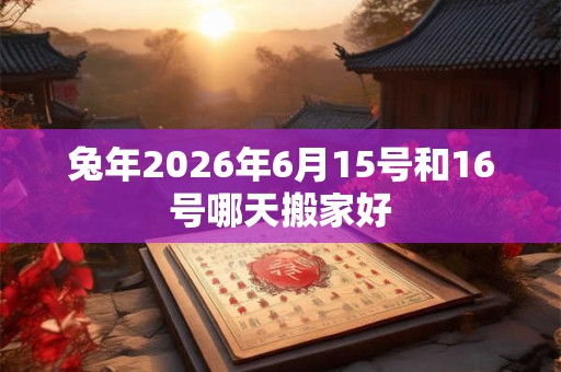 兔年2026年6月15号和16号哪天搬家好
