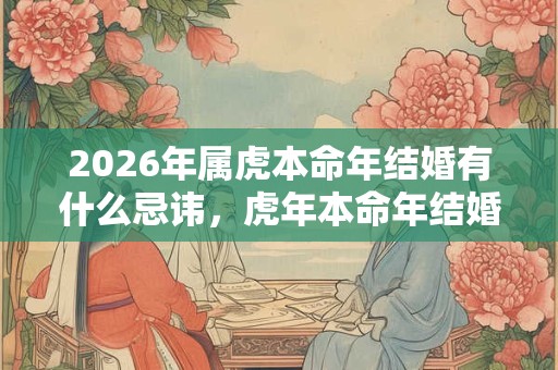 2026年属虎本命年结婚有什么忌讳,虎年本命年结婚好还是不好 2026年属虎本命年结婚有什么忌讳,虎年本命年结婚好还是不好