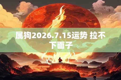 属狗2026.7.15运势 拉不下面子