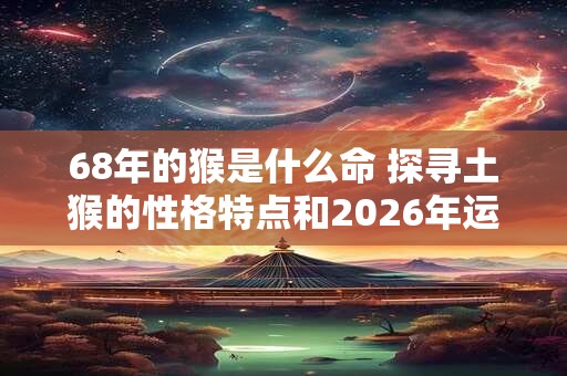 68年的猴是什么命 探寻土猴的性格特点和2026年运势解析