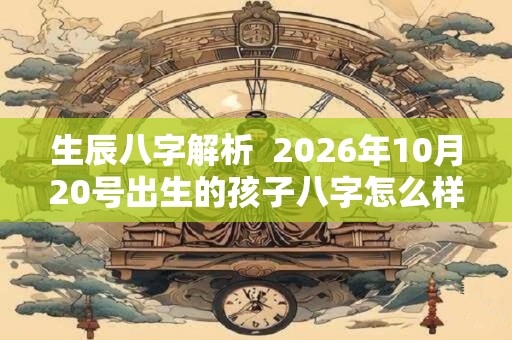 生辰八字解析  2026年10月20号出生的孩子八字怎么样