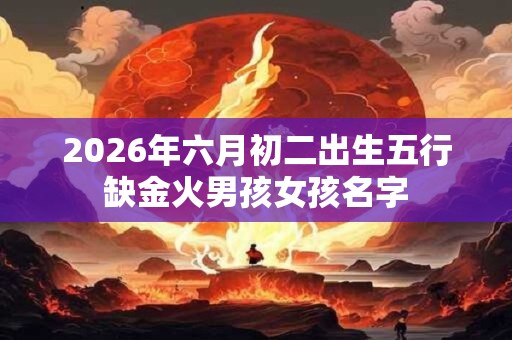 2026年六月初二出生五行缺金火男孩女孩名字