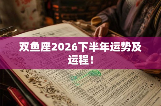 双鱼座2026下半年运势及运程！