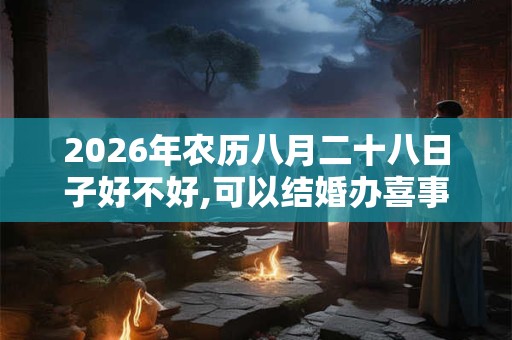 2026年农历八月二十八日子好不好,可以结婚办喜事吗？