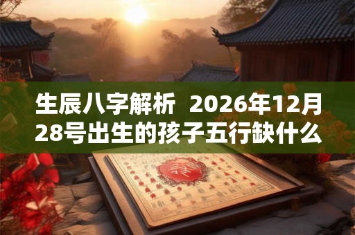 生辰八字解析  2026年12月28号出生的孩子五行缺什么