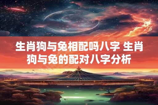 生肖狗与兔相配吗八字 生肖狗与兔的配对八字分析