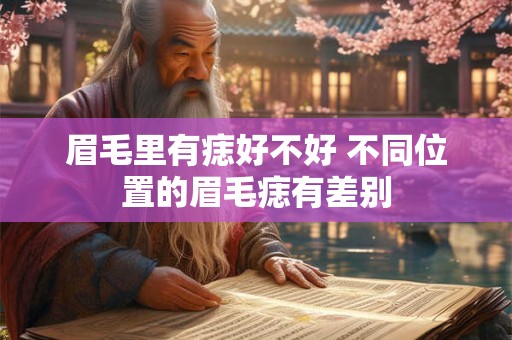 眉毛里有痣好不好 不同位置的眉毛痣有差别