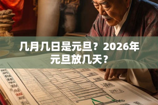 几月几日是元旦？2026年元旦放几天？