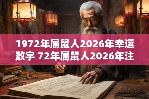 1972年属鼠人2026年幸运数字 72年属鼠人2026年注意事项
