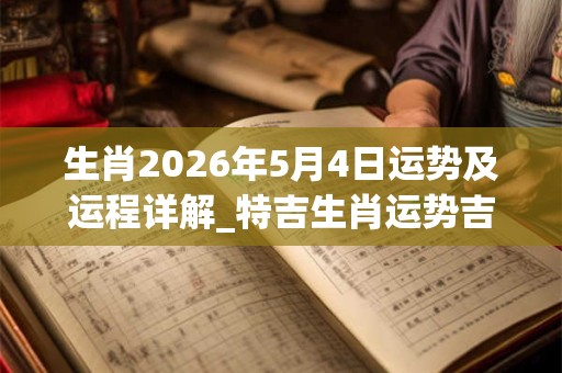 生肖2026年5月4日运势及运程详解_特吉生肖运势吉凶