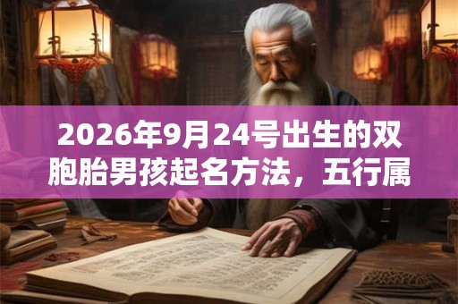 2026年9月24号出生的双胞胎男孩起名方法，五行属什么