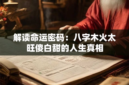 解读命运密码：八字木火太旺傻白甜的人生真相