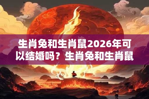 生肖兔和生肖鼠2026年可以结婚吗？生肖兔和生肖鼠合不合？