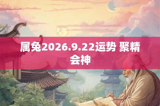 属兔2026.9.22运势 聚精会神