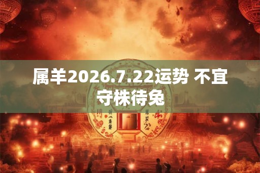属羊2026.7.22运势 不宜守株待兔