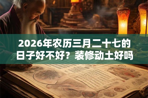 2026年农历三月二十七的日子好不好？装修动土好吗？