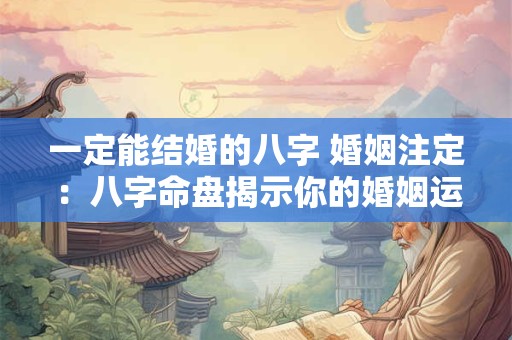 一定能结婚的八字 婚姻注定：八字命盘揭示你的婚姻运势