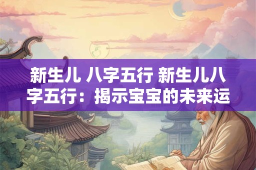 新生儿 八字五行 新生儿八字五行：揭示宝宝的未来运势！