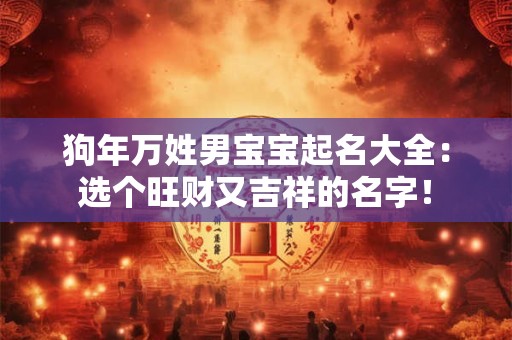 狗年万姓男宝宝起名大全：选个旺财又吉祥的名字！