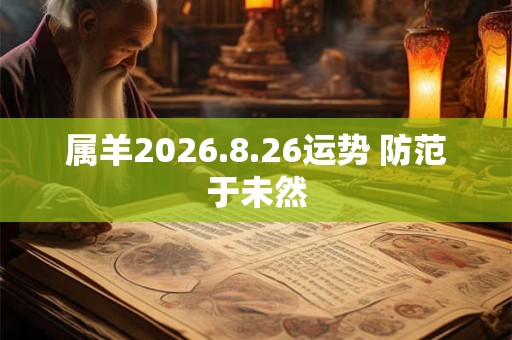 属羊2026.8.26运势 防范于未然