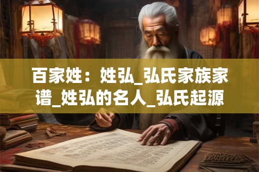 百家姓：姓弘_弘氏家族家谱_姓弘的名人_弘氏起源