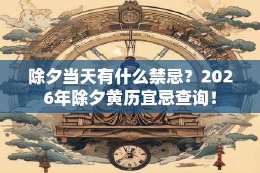 除夕当天有什么禁忌？2026年除夕黄历宜忌查询！