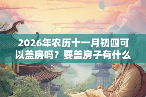 2026年农历十一月初四可以盖房吗？要盖房子有什么禁忌吗？