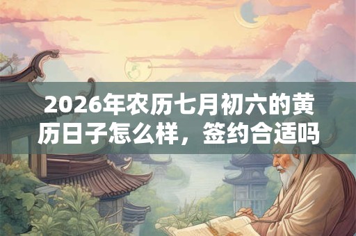 2026年农历七月初六的黄历日子怎么样，签约合适吗？
