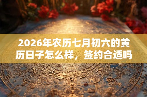 2026年农历七月初六的黄历日子怎么样，签约合适吗？