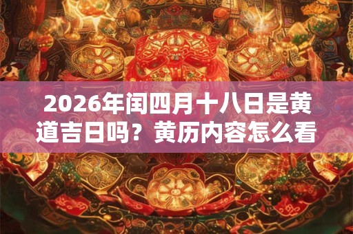 2026年闰四月十八日是黄道吉日吗？黄历内容怎么看？