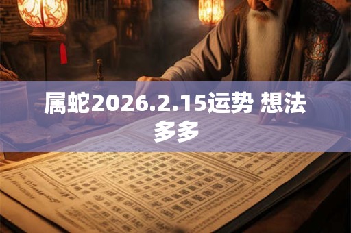 属蛇2026.2.15运势 想法多多
