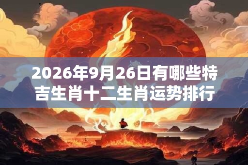 2026年9月26日有哪些特吉生肖十二生肖运势排行