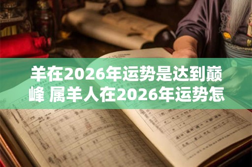 羊在2026年运势是达到巅峰 属羊人在2026年运势怎么样