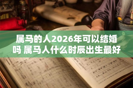 属马的人2026年可以结婚吗 属马人什么时辰出生最好命