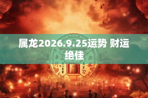 属龙2026.9.25运势 财运绝佳