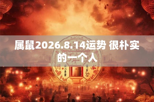 属鼠2026.8.14运势 很朴实的一个人