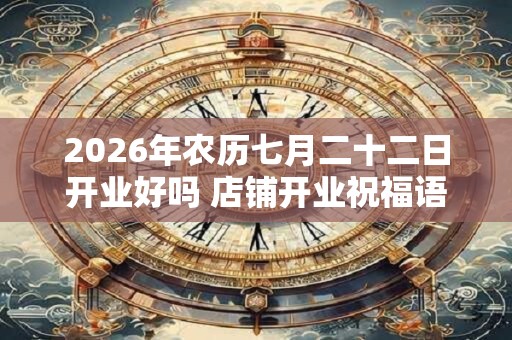 2026年农历七月二十二日开业好吗 店铺开业祝福语