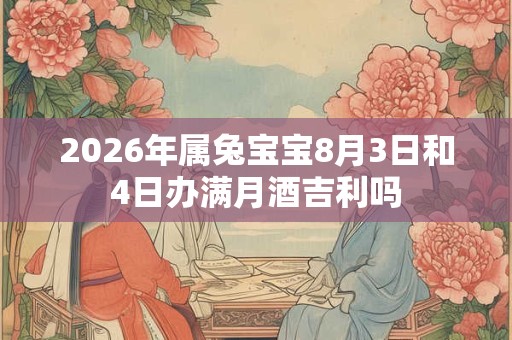 2026年属兔宝宝8月3日和4日办满月酒吉利吗