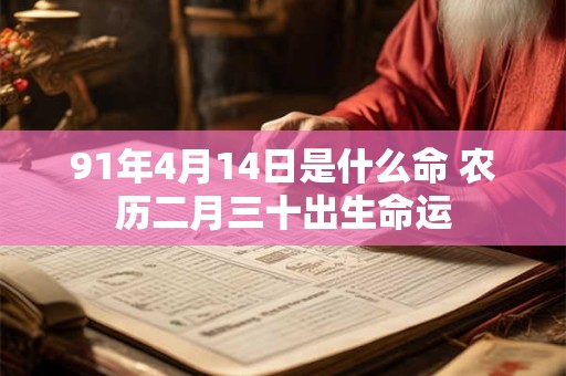 91年4月14日是什么命 农历二月三十出生命运