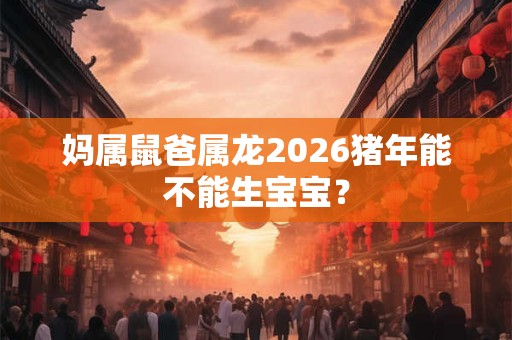 妈属鼠爸属龙2026猪年能不能生宝宝？